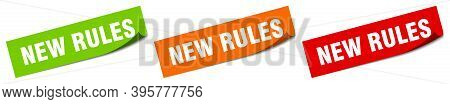 New Rules Sticker. New Rules Square Isolated Sign. New Rules Label