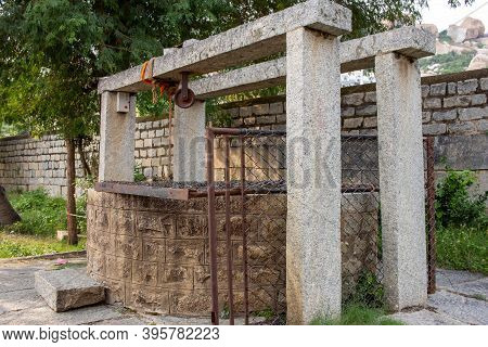 Temple Well Which Is Source Of Water For An Ancient Temple, Avani, Karnataka, India