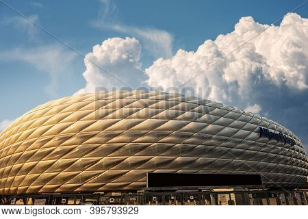 Munich, Germany - Sept 7, 2018: Allianz Arena (fussball Arena Munchen, Schlauchboot), The Home Footb