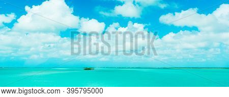 Small Atoll Surrounded By Turquoise Water In Florida Key, Usa