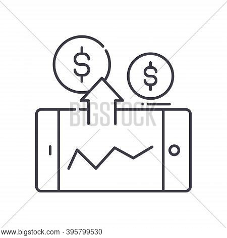 Dividend Stocks Icon, Linear Isolated Illustration, Thin Line Vector, Web Design Sign, Outline Conce