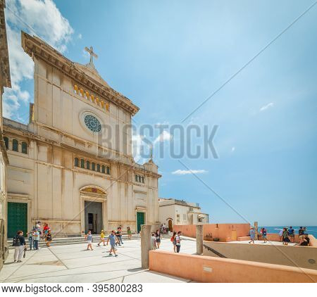 Positano, Italy - May 24, 2018: People In Santa Maria Dell'assunta Square