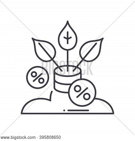 Dividend Icon, Linear Isolated Illustration, Thin Line Vector, Web Design Sign, Outline Concept Symb