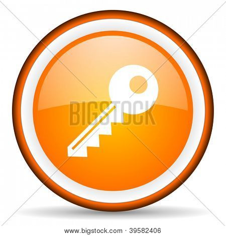 chiave ircle lucido arancione con su sfondo bianco