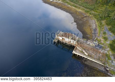 Pier Aerial View Above Loch Long At Arrochar
