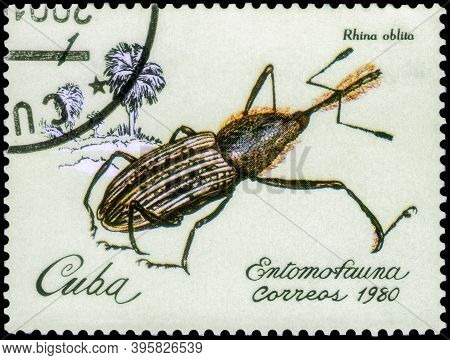 Saint Petersburg, Russia - November 12, 2020: Postage Stamp Issued In The Cuba With The Image Of The