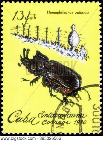 Saint Petersburg, Russia - November 12, 2020: Postage Stamp Issued In The Cuba With The Image Of The