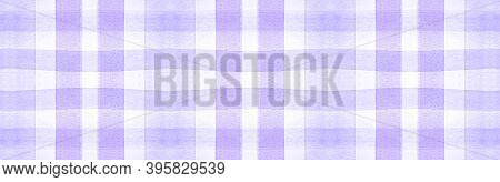 Purple Flannel Checks. Watercolor Plaid Textile. Vintage Checkered Wallpaper. Seamless Flannel Check