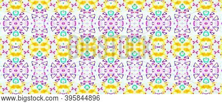 Aztec Brush Watercolor Design. Multi Colorful Rapport. Geometric Abstract Mexican Ethnic Decoration.