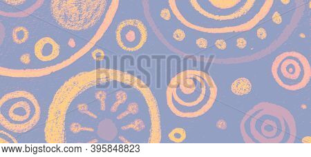 Vintage Ethnic Motive. Yellow Abstract Radial Flowers. Modern Mexican Template. Hand Paint Rustic De