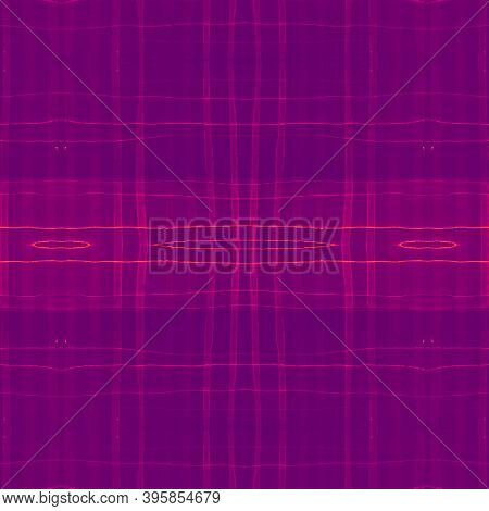 Pink Checks Pattern. Watercolor Picnic Textile. Woven Squares For Tweed Print. Seamless Abstract Che