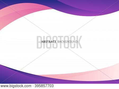 Abstract Business Template Pink And Purple Gradient Wave Or Curved Shape Isolated On White Backgroun