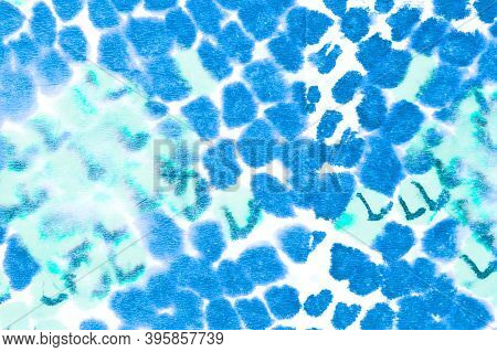Snake Skin Pattern. Artistic Grunge Snake Texture. Python Leather Wild Print. Blue Color. Exotic Saf