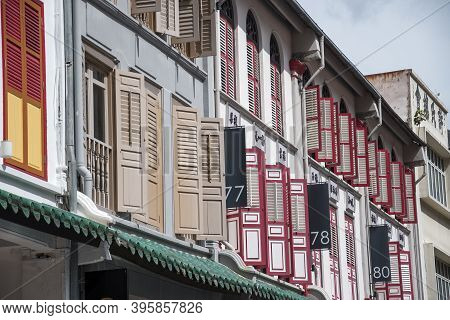 Singapore- 20 Nov, 2020: Street View Of Amoy Street In Singapore. Amoy Street Is A One-way Street Lo