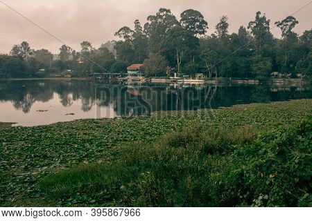 Scenic View Of A Boat House In Yercaud Lake Which Is One Of The Largest Lakes In Tamil Nadu. India