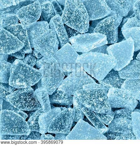 Abstract Ice Blue Fruity Jujube Background. Foof Background