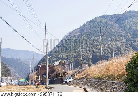 Sagano Torokko Or Sagano Romantic Train Station. It Is A Train Route For Sightseeing Popular In Kyot