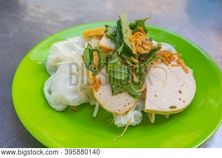 Vietnamese Famous Local Cuisine- Steamed Rice Pancake Rolls, Banh Uot