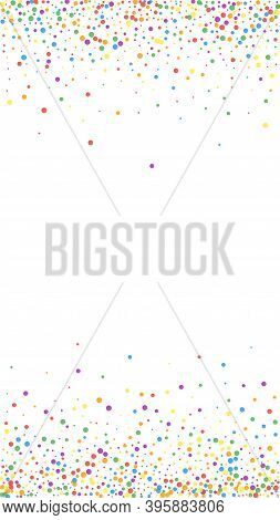 Festive Astonishing Confetti. Celebration Stars. Rainbow Confetti On White Background. Fine Festive 