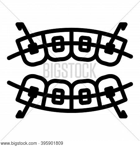 Aligner Teeth Icon. Outline Aligner Teeth Vector Icon For Web Design Isolated On White Background