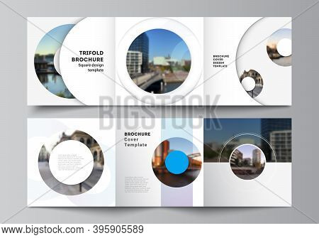 Vector Layout Of Square Covers Templates For Trifold Brochure, Flyer, Magazine, Cover Design, Book D