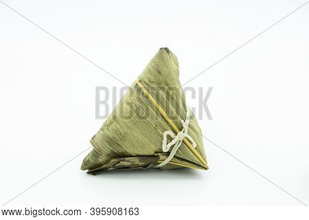 Closeup View Of The Zongzi (sticky Rice Dumplings), It Is A Traditional Chinese Rice Dish Made Of Gl