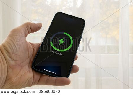 Frankfurt, Germany - November 17th 2020: A German Photographer Bought The New Iphone 12 Pro Max With