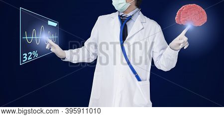 Doctor Checks The Simple Graph Of Brain Activity