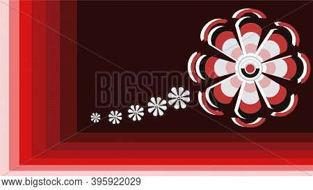 Image Of A Red Shading Background Wallpaper, Having Abstract Flowers.