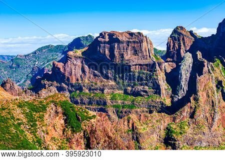 Pico Do Arieiro To Pico Ruivo Trek Landscape In Madeira Island, Portugal