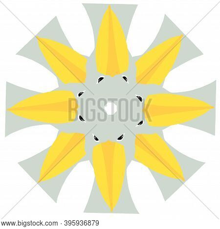 Shoebill Bird Looking From Above Circle On White Sky Background Art Design Stock Vector Illustration
