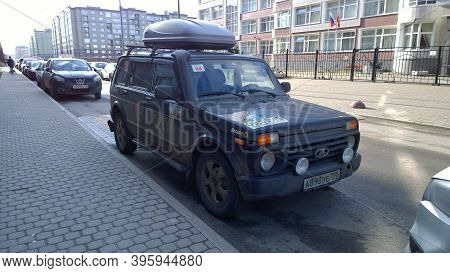 St. Petersburg, Russia - March 6, 2020: Lada Niva - Popular Russian Car Manufacturer For The City, F