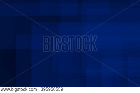 Dark Blue Background. Blue Backdrop With Transparent Suares. 3d Illustration