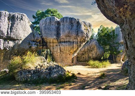Rock Formation In The Natural Setting Of La Ciudad Encantada De Cuenca