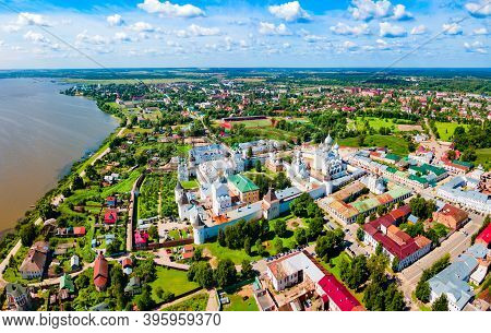 Rostov Kremlin And Lake Nero Aerial Panoramic View In Rostov Veliky Or Rostov The Great In Yaroslavl