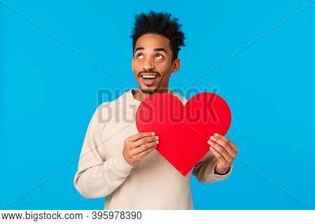 Drea, Y And Passionate, Upbeat African American Guy Thinking How Make Perfect Valentines Day Date, L