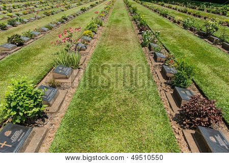 World War Two Soilder Cemetary Ground In Thailand