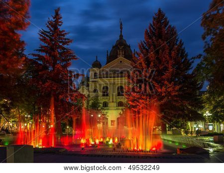 Fountain In Front Of State Theatre, Kosice, Slovakia