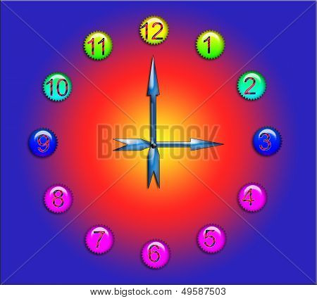 Tsifeblat Clock With Hands On Glamor Background