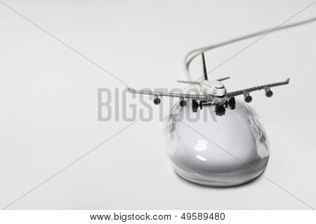 Jumbo jet en compuesto digital de ratón de ordenador