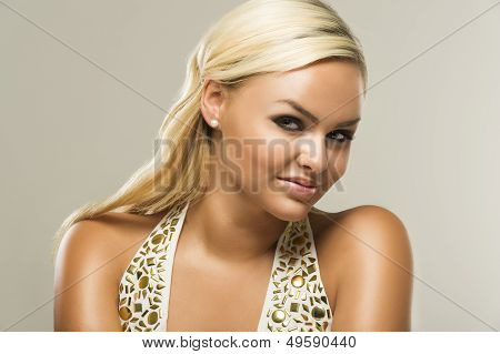 A Portrait Shot Of An Attractive Blonde Woman
