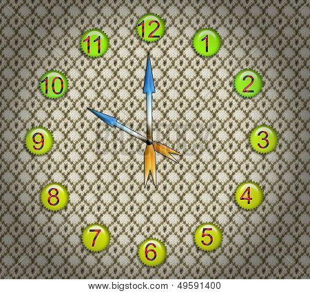 Watch On A Stylish Knitted Background