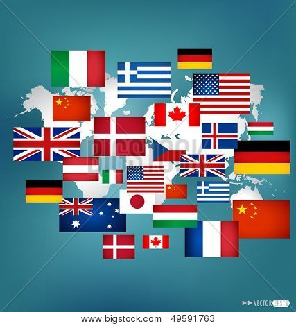 Bandiere del mondiale. Illustrazione vettoriale.