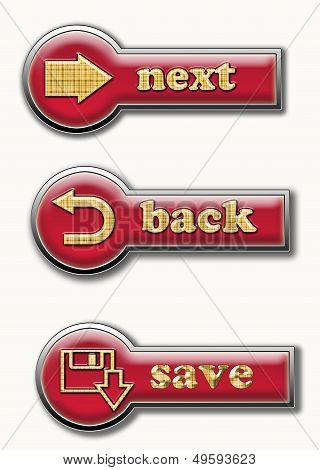 Three Stylish Red Volume Buttons