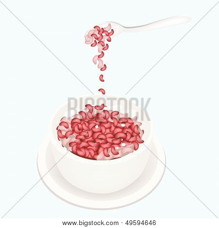 Kidney Bean Sweet Dessert With Coconut Milk