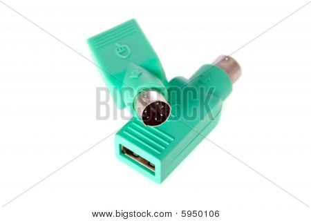 USB 到 PS2 的插头适配器