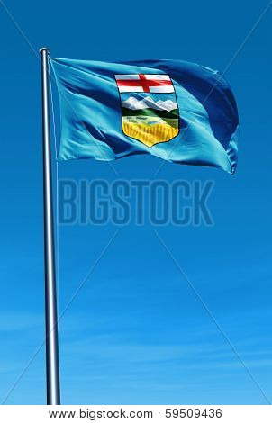 Alberta (Canada) flag waving on the wind