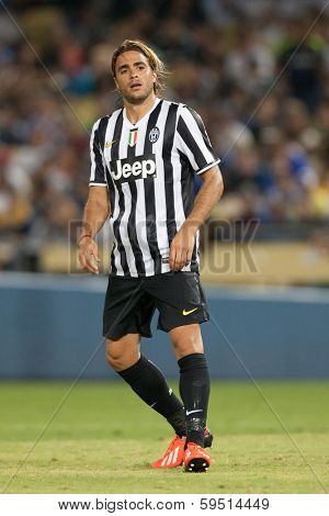 LOS ANGELES - AUGUST 3: Juventus F Alessandro Matri during the 2013 Guinness International Champions Cup game between Juventus and the Los Angeles Galaxy on Aug 3, 2013 at Dodger Stadium.