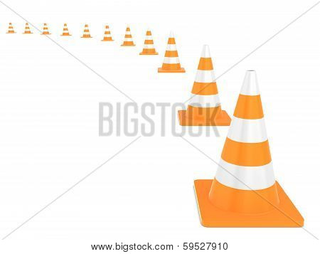 Road traffic cone isolated on white background