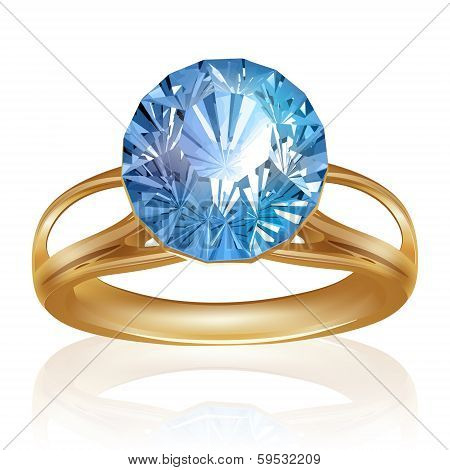 Diamond Shiny bright ring. Vector